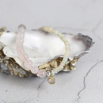Opal And Rose Quartz Charm Bracelet, 6 of 8