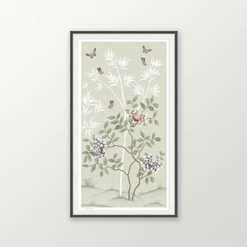 'Lilly' Peony Tree And Butterfly Chinoiserie Print, 9 of 11