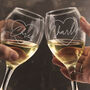Personalised Heart Name Wine Glass Set, thumbnail 2 of 5