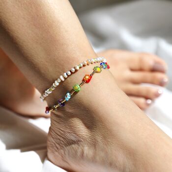 Miyuki Seed Bead And Freshwater Seed Pearl Anklet, 3 of 5