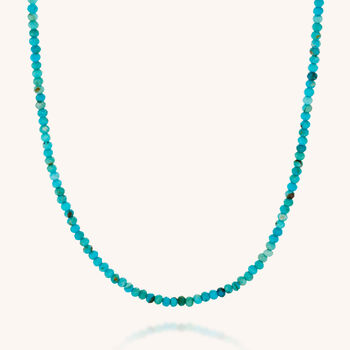 Turquoise Mini Bead Necklace Sterling Silver, 2 of 4