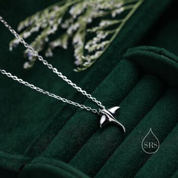 Manta Ray Pendant Necklace In Sterling Silver, 6 of 12