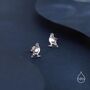 Tiny Pigeon Bird Stud Earrings, thumbnail 4 of 11