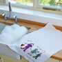 Personalised Hand Drawn Mother's Day Tea Towel, thumbnail 2 of 5