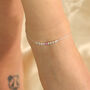 925 Silver Pink Silver Round Ball Thin Payal Anklet, thumbnail 3 of 9