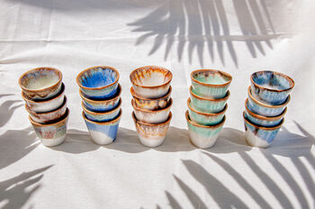 Set Of Four Ceramic Single Espresso Cups, 8 of 12