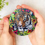 Round Coaster Wild Cat Tiger Heat And Stain Proof, thumbnail 1 of 9