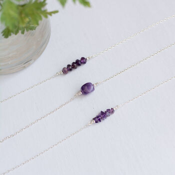 Sterling Silver Amethyst Gemstone Necklace, 3 of 6