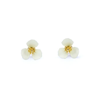 Three Petal Flower Earring In Light Pink/Ivory/Lavender, 2 of 4