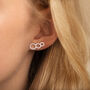 Silver Colour Triple Circle Ear Climber Earrings, thumbnail 1 of 4