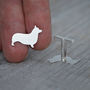 Corgi Cufflinks In Solid Sterling Silver, thumbnail 3 of 3