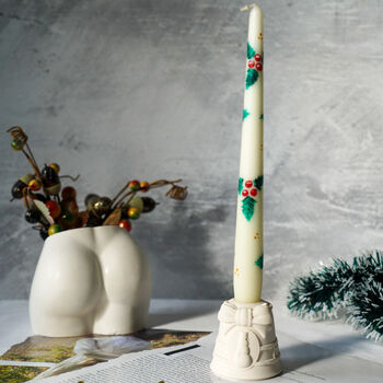 Festive Hand Painted Taper Candles, 3 of 5