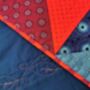 Blue And Red Patchwork Large Sofa Quilt, thumbnail 9 of 11