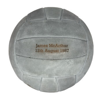 Personalised Engraved Hand Sewn Suede Leather Football Ball Size Five, 3 of 12