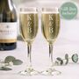 Wedding Gifts For Couples Initials Champagne Flutes Set, thumbnail 1 of 6