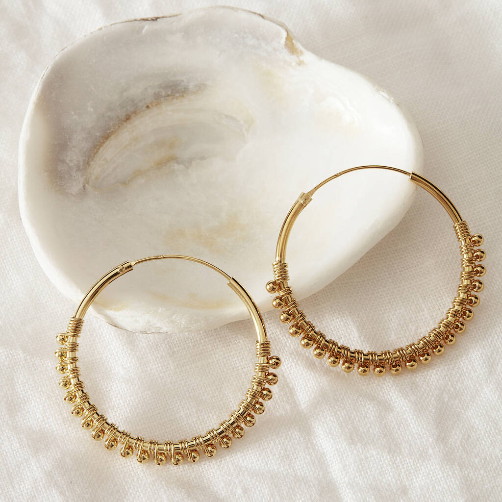 Gold Hoop Detailed Earrings By Rochejewels | notonthehighstreet.com
