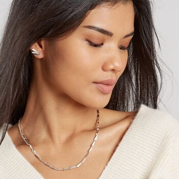 Sterling Silver Fan Climber Earrings, 9 of 9