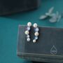 Sterling Silver Pearl And Moonstone Crawler Earrings, thumbnail 1 of 11