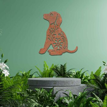 Metal Dog And Cat Set Wall Art Metal Garden Decor, 7 of 10