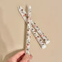 Set Of Three Painted Taper Candles With Folk Print, thumbnail 4 of 6