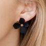 Hand Painted Flower Shaped Stud Earrings In Colours, thumbnail 1 of 10