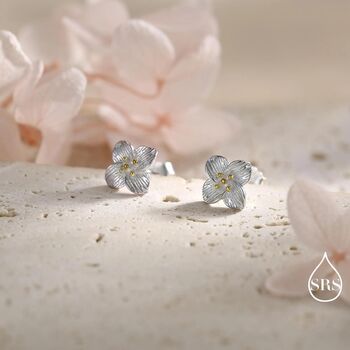 Dainty Flower Stud Earrings In Sterling Silver, 4 of 12