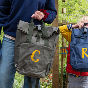 Adult's Personalised Initial Roll Top Backpack, 4 of 10