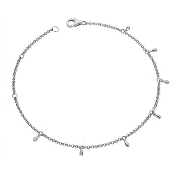 925 Sterling Silver Multi Drop Anklet, 2 of 3