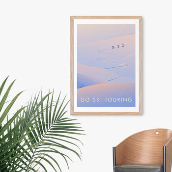 Go Ski Touring Travel Poster Art Print, 4 of 8