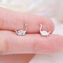 Sterling Silver Plesiosaurus Dinosaur Stud Earrings, thumbnail 4 of 11