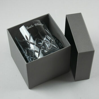 Boxed Engraved Crystal Cut Whisky Tumbler, 8 of 9