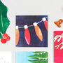 Orange And Pink Christmas Lights Card, thumbnail 5 of 7