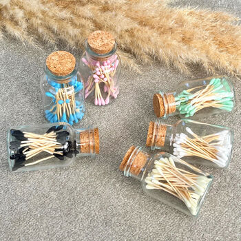 Colourful Cotton Buds In Glass Jar With Cork Lid, 4 of 10