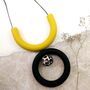 Mustard And Leopard Statement Silicone Necklace, thumbnail 3 of 5