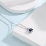Sterling Silver Sapphire Blue Cz Star Pendant Necklace, thumbnail 4 of 11