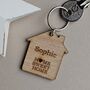 Personalised 'Home Sweet Home' House Wooden Keyring, thumbnail 2 of 3