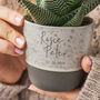 Couples Engraved Stoneware Plant Pot, thumbnail 2 of 2