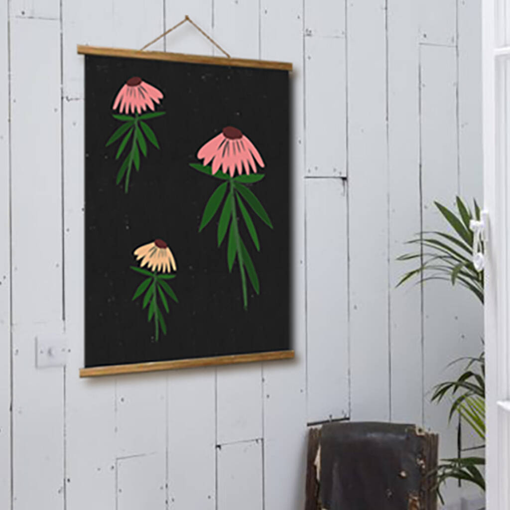 Illustrated Floral Poster 'Echinacea Blackboard', 1 of 3