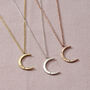 Personalised Birthstone Crescent Moon Necklace, thumbnail 2 of 11