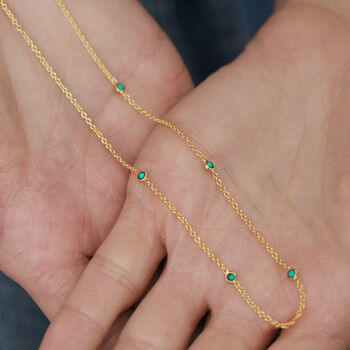 Petite Gemstone Studded Chain Necklace, 3 of 5