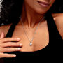 Tiny Crystal Oval Urn Ashes Necklace – Silver, thumbnail 2 of 8