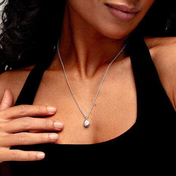 Tiny Crystal Oval Urn Ashes Necklace – Silver, 2 of 8