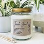 Personalised 'Thank You' Message Scented Soy Candle, thumbnail 1 of 12