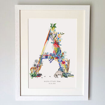 Personalised A To I Bright Wildlife Letter Print, 7 of 12
