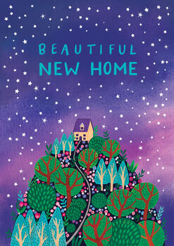 New Home Card, Folksy Starry New Home Card, 3 of 3