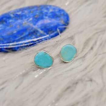 Turquoise Sterling Silver Stud Earrings, 4 of 7