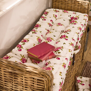 Helmsley Blush Floral Bench Cushion, 3 of 6