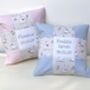 Nursery Bunny Name And Date Cushion, thumbnail 5 of 9