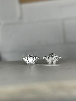 Sterling Silver Spiritual Luna Moth Studs, 10 of 11