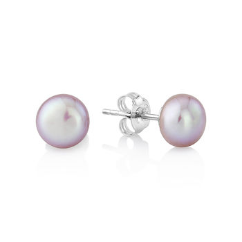 Seville Pink Freshwater Pearl Silver Stud Earrings, 3 of 6
